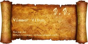 Vimmer Vitus névjegykártya